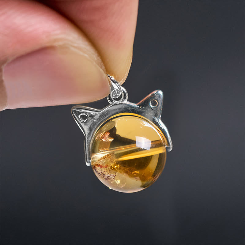 Buddha Stones925スターリングシルバー 天然シトリン 猫の豊かさのネックレスペンダント - image 5