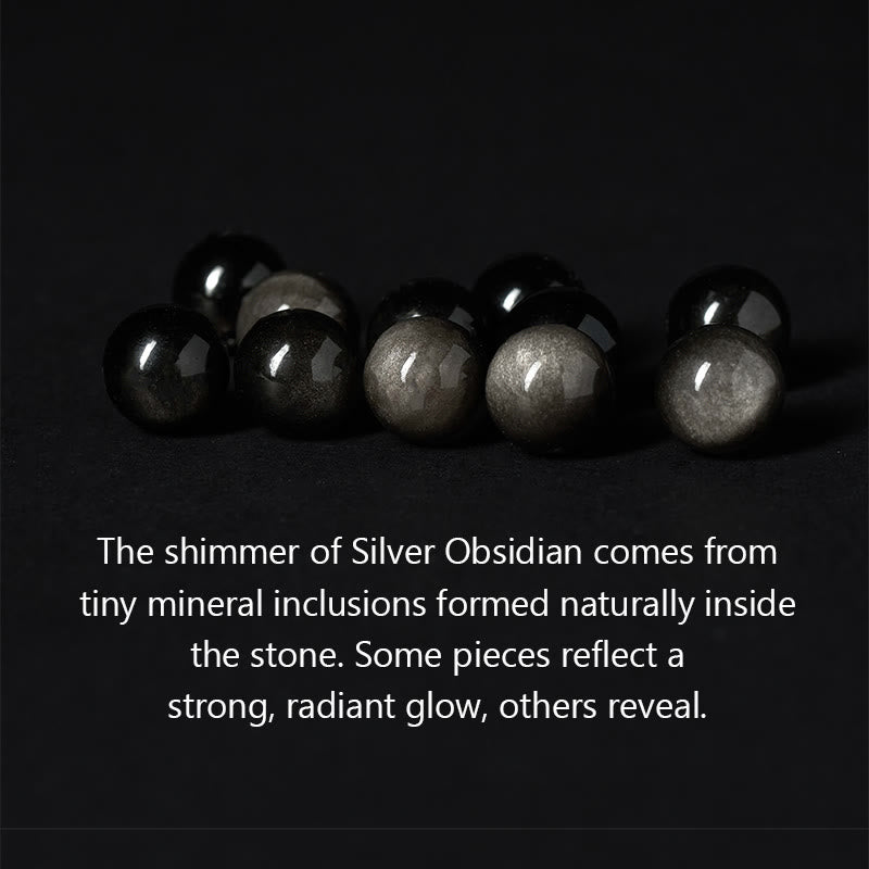 Buddha Stonesタイガーアイ シルバーシーン オブシディアンオーム・マニ・パドメ・フムホース ピクシウ ビースト 勇気ブレスレット - image 8