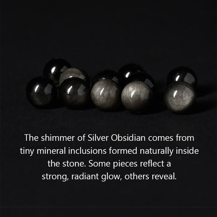 Buddha Stonesタイガーアイ シルバーシーン オブシディアンオーム・マニ・パドメ・フムホース ピクシウ ビースト 勇気ブレスレット - image 8