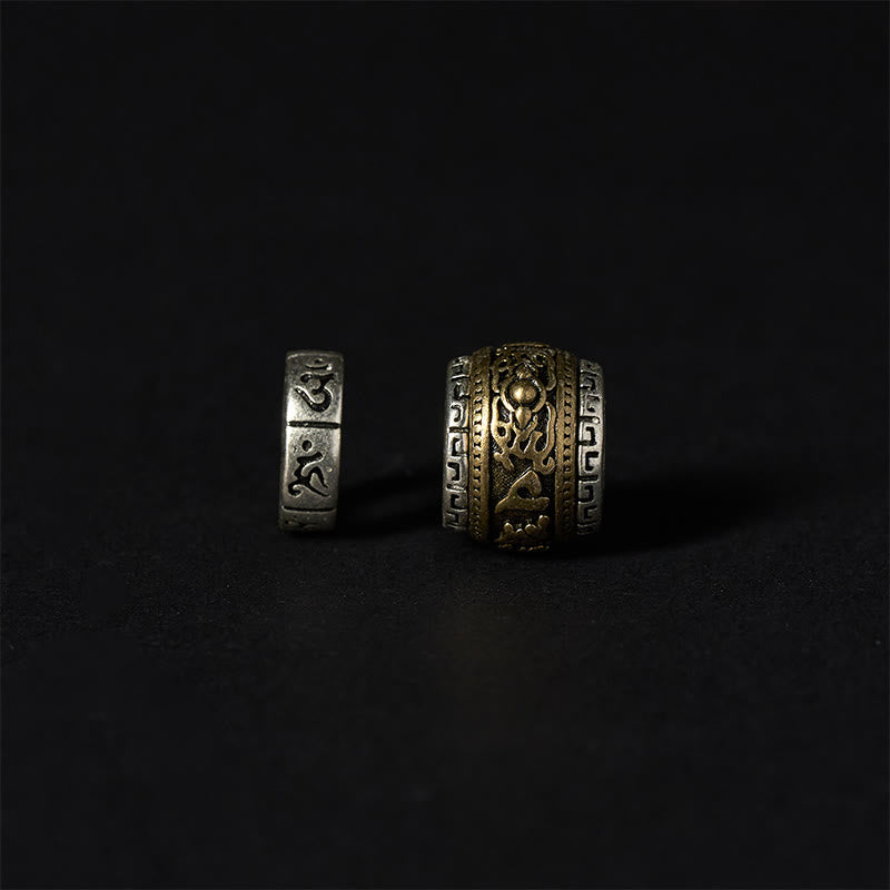 Buddha Stonesナチュラル シルバー シーン オブシディアン ブルー タイガーアイオーム・マニ・パドメ・フムコミュニケーション ブレスレット - image 7