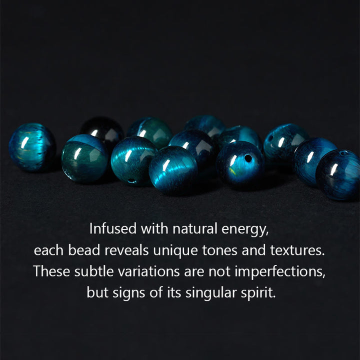 Buddha Stonesシルバーシーンオブシディアン ブルータイガーアイ ブラックオニキス 五行守護ブレスレット - image 5