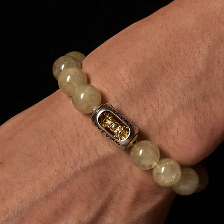 Buddha Stones天然シトリン「オーム・マニ・パドメ・フム」豊かさのブレスレット - image 2