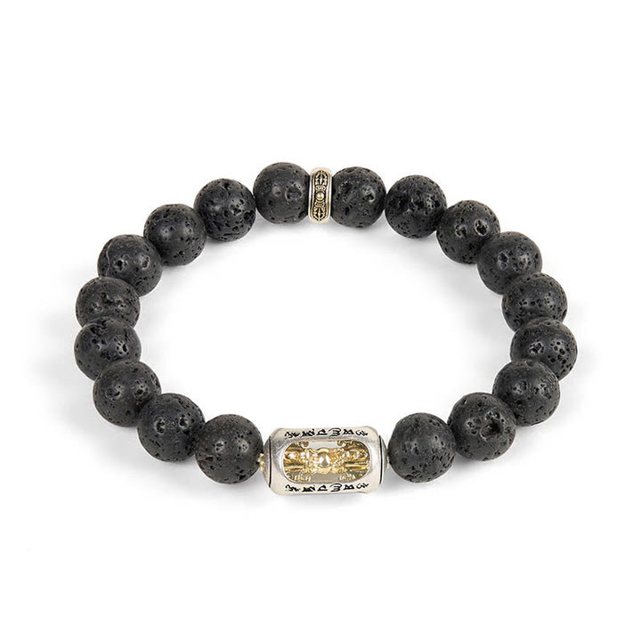 Buddha Stones天然溶岩石オーム・マニ・パドメ・フムドルジェ バジュラ ヒーリング ブレスレット - image 15