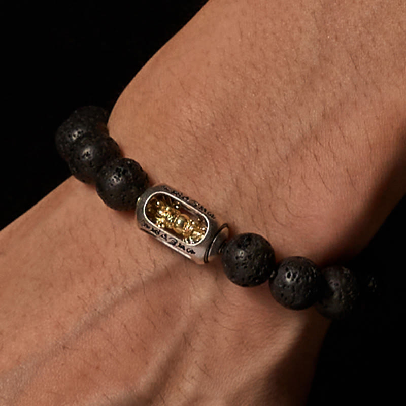 Buddha Stones天然溶岩石オーム・マニ・パドメ・フムドルジェ バジュラ ヒーリング ブレスレット - image 13