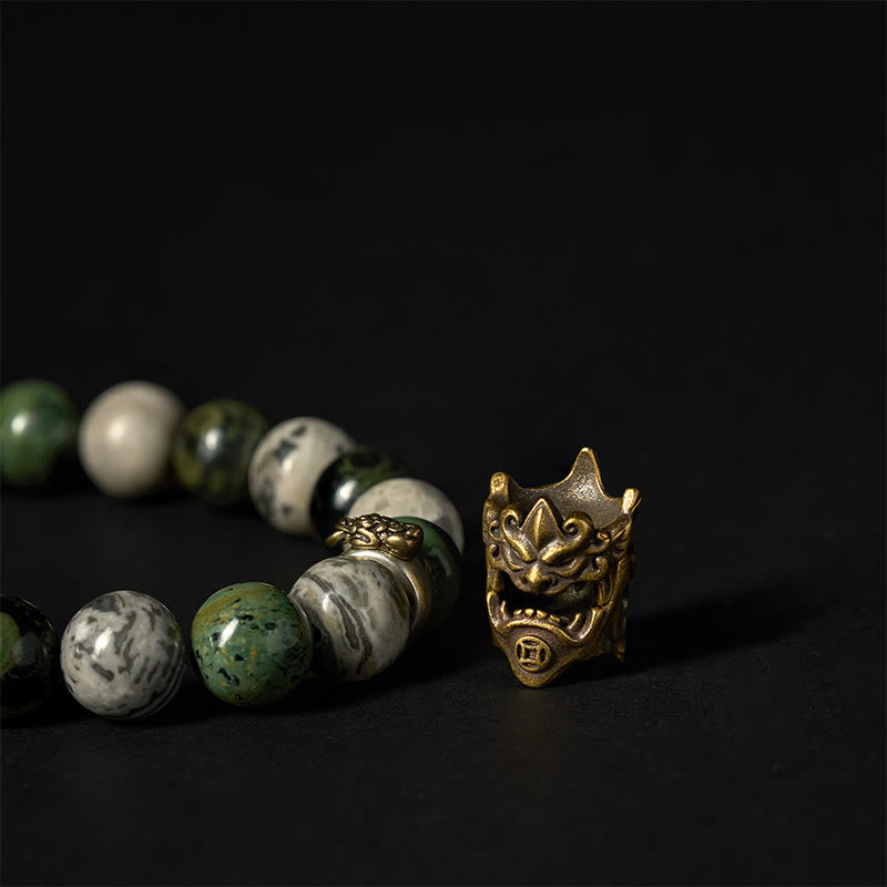 Buddha Stones天然グレージャスパー カンバンバジャスパー シトリン 馬の干支 貔貅守護ブレスレット - image 6