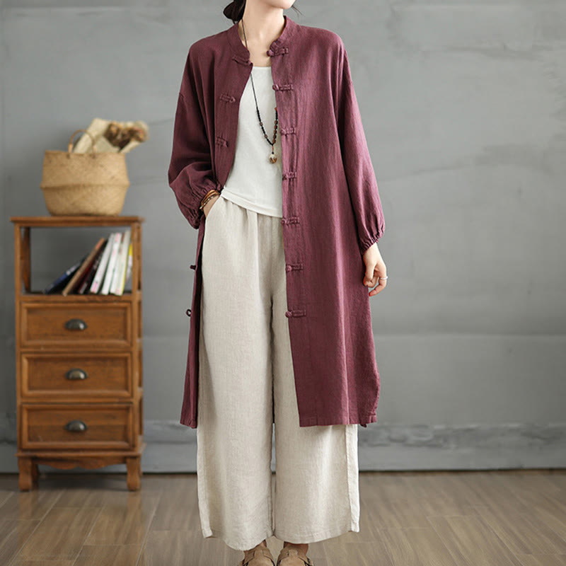 Buddha Stonesカジュアル カエルボタン レディースコート ポケット付き - image 3