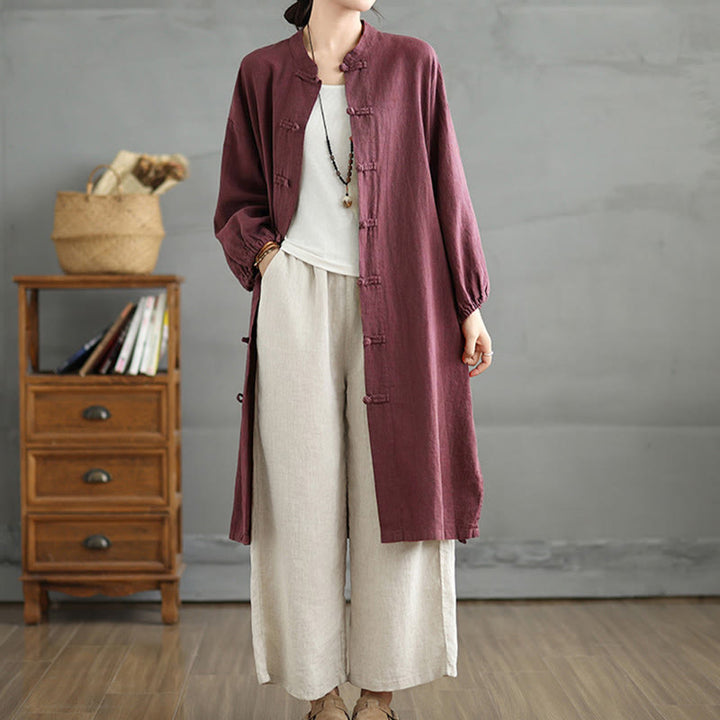 Buddha Stonesカジュアル カエルボタン レディースコート ポケット付き - image 3