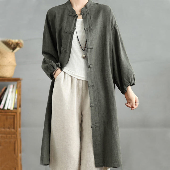 Buddha Stonesカジュアル カエルボタン レディースコート ポケット付き - image 6