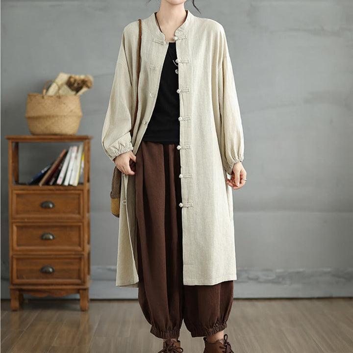 Buddha Stonesカジュアル カエルボタン レディースコート ポケット付き - image 13