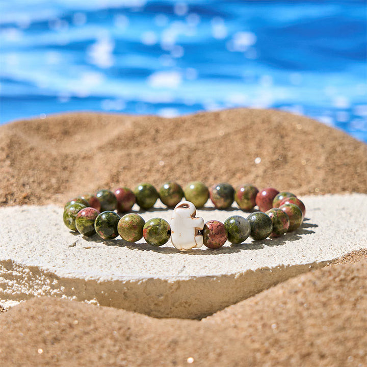 Buddha Stones天然石各種 象の霊力強さブレスレット - ユナカイト（手首周り：15～18cm） - image 25