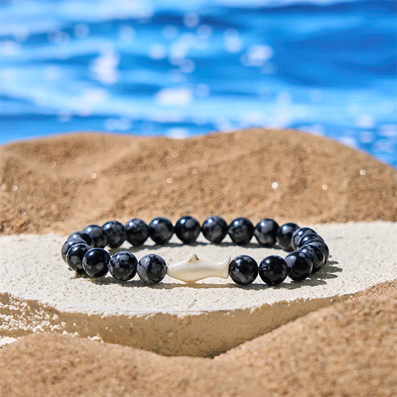 Buddha Stones天然瑪瑙石 鮫の知恵ブレスレット - グレーアゲート（手首周り：15～18cm） - image 0