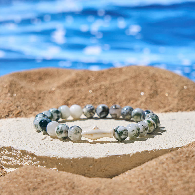 Buddha Stones天然瑪瑙石 鮫の知恵ブレスレット - グリーンアゲート（手首周り：15～18cm） - image 11
