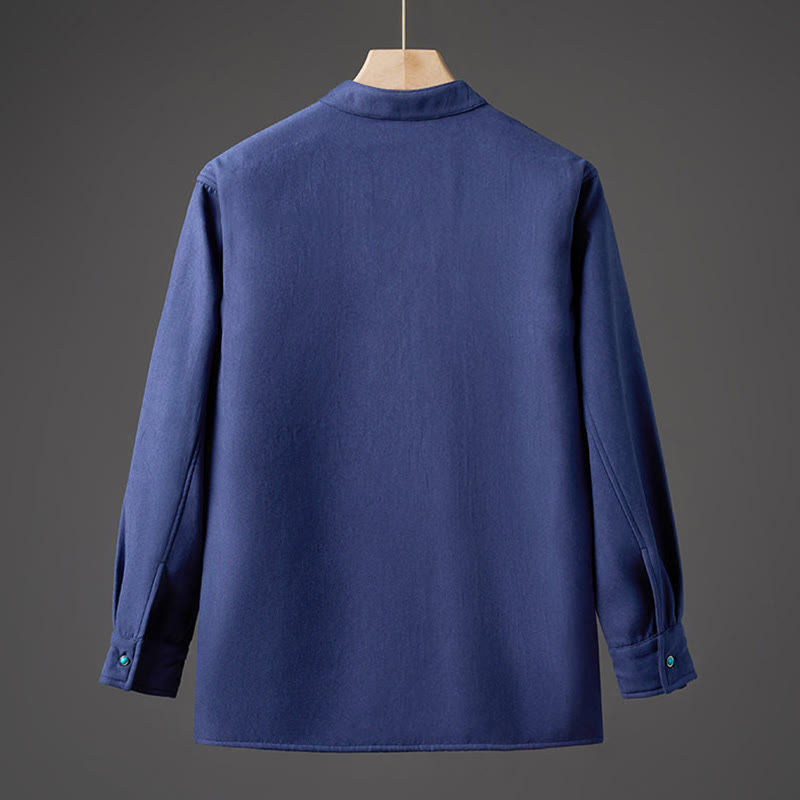 Buddha Stones冬用 刺繍入り バタフライリボン フリース裏地 メンズ コットン 長袖 ジャケット - image 14