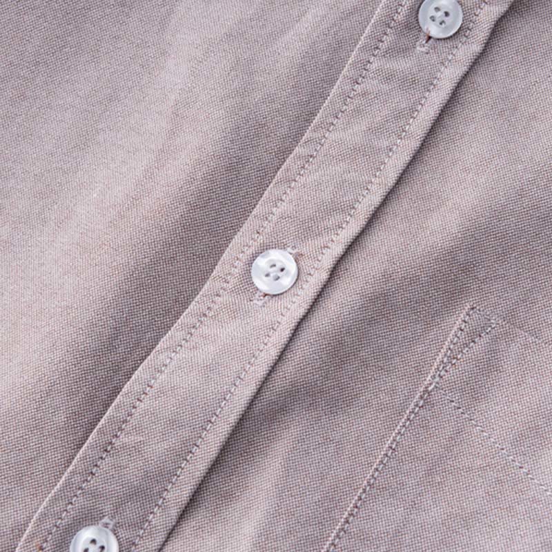 Buddha Stones無地長袖ボタンダウンデザインメンズコットンシャツ - image 16