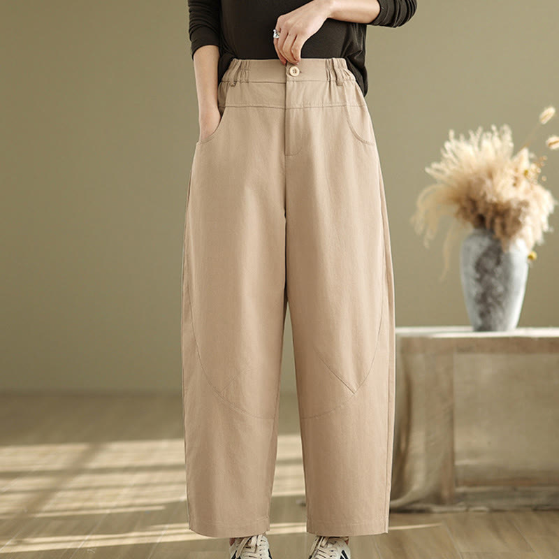 Buddha Stonesカジュアル 7-8丈 ボタン レディース コットン ポリエステル ハーレムパンツ ポケット付き - image 10