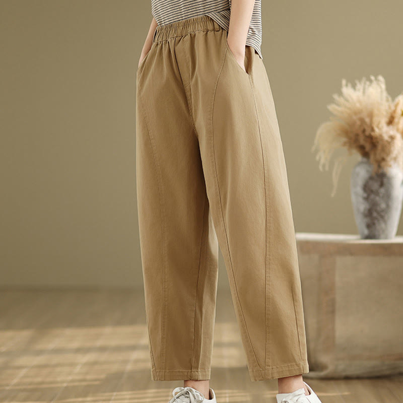 Buddha Stonesカジュアル 伸縮性ウエスト レディース ポリエステル ハーレムパンツ ポケット付き - image 4