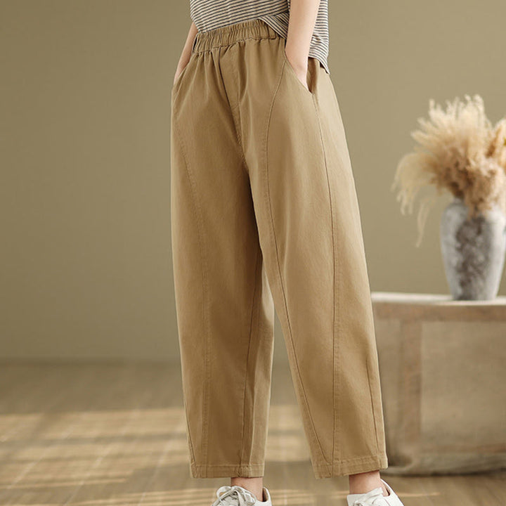 Buddha Stonesカジュアル 伸縮性ウエスト レディース ポリエステル ハーレムパンツ ポケット付き - image 4