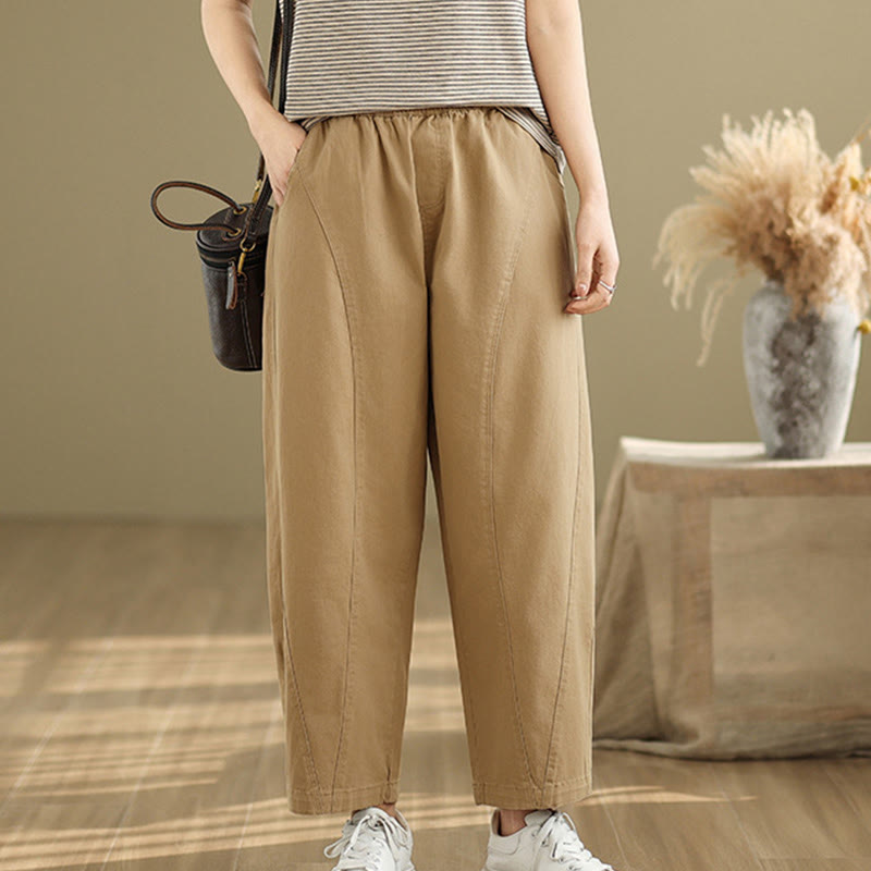 Buddha Stonesカジュアル 伸縮性ウエスト レディース ポリエステル ハーレムパンツ ポケット付き - image 1