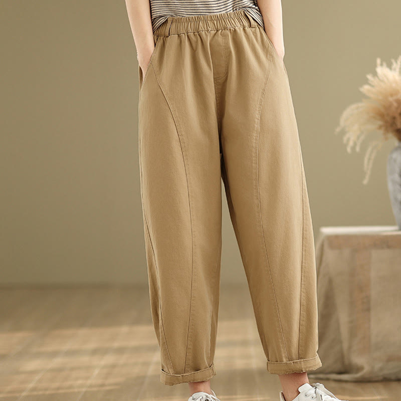 Buddha Stonesカジュアル 伸縮性ウエスト レディース ポリエステル ハーレムパンツ ポケット付き - image 3