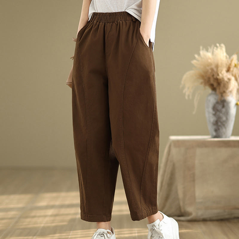 Buddha Stonesカジュアル 伸縮性ウエスト レディース ポリエステル ハーレムパンツ ポケット付き - image 19