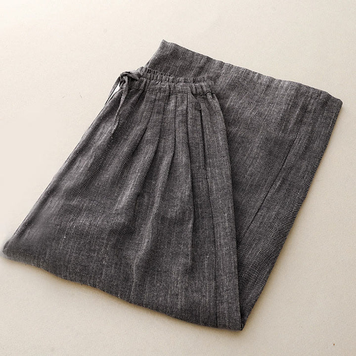 Buddha Stonesカジュアルテクスチャードファブリック レディース ポリエステル ワイドレッグパンツ ポケット付き - image 2