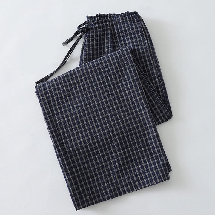 Buddha Stonesカジュアル チェック柄 レディース コットン ワイドレッグパンツ ポケット付き - image 3