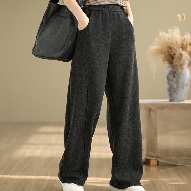 Buddha Stonesカジュアル 厚手 レディース ポリエステル ストレートレッグパンツ ポケット付き - image 5