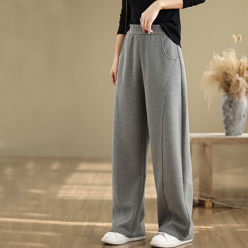 Buddha Stonesカジュアル 厚手 レディース ポリエステル ストレートレッグパンツ ポケット付き - image 10