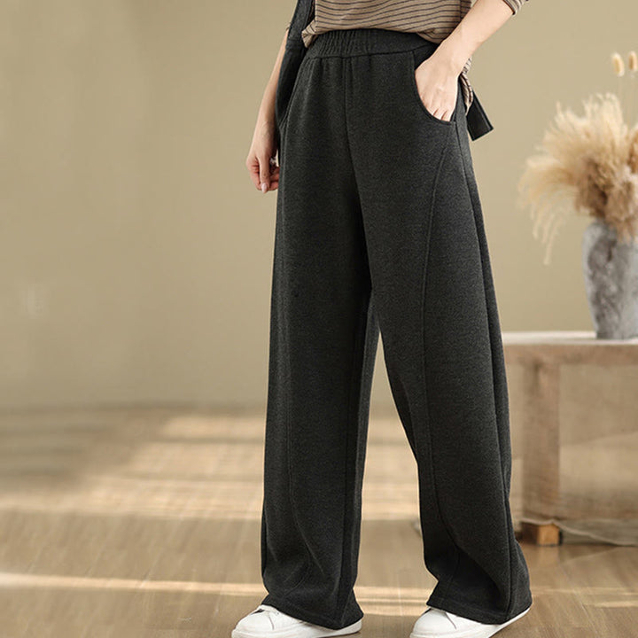 Buddha Stonesカジュアル 厚手 レディース ポリエステル ストレートレッグパンツ ポケット付き - image 3