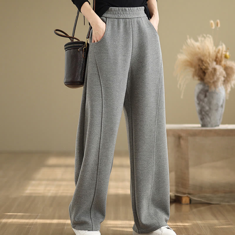 Buddha Stonesカジュアル 厚手 レディース ポリエステル ストレートレッグパンツ ポケット付き - image 7