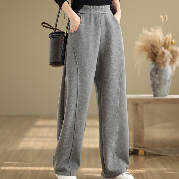 Buddha Stonesカジュアル 厚手 レディース ポリエステル ストレートレッグパンツ ポケット付き - image 7