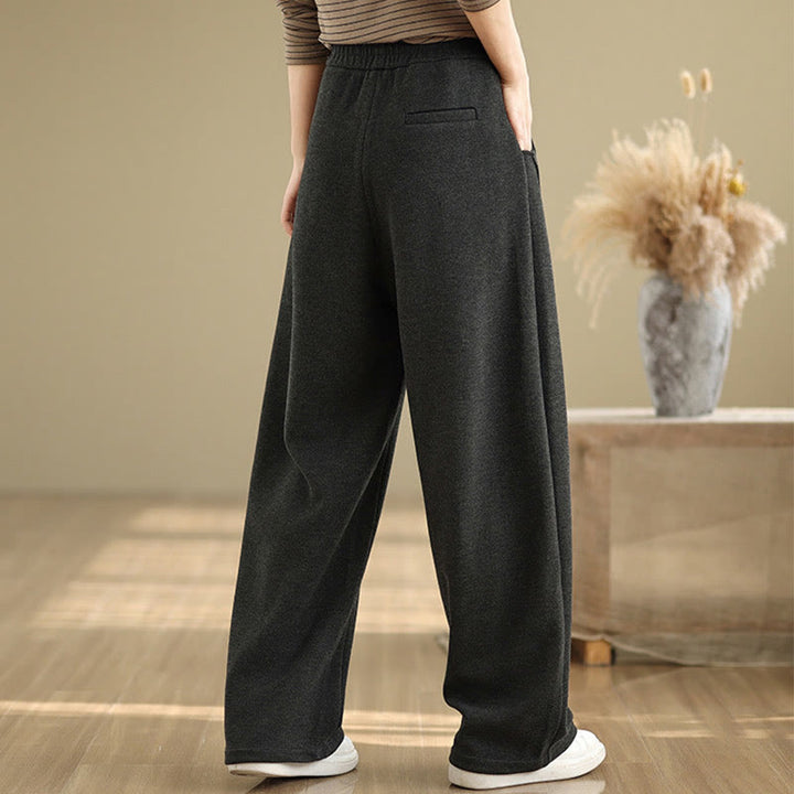 Buddha Stonesカジュアル 厚手 レディース ポリエステル ストレートレッグパンツ ポケット付き - image 2