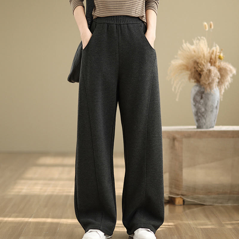 Buddha Stonesカジュアル 厚手 レディース ポリエステル ストレートレッグパンツ ポケット付き - image 4