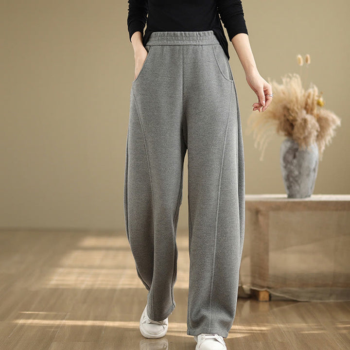 Buddha Stonesカジュアル 厚手 レディース ポリエステル ストレートレッグパンツ ポケット付き - image 8
