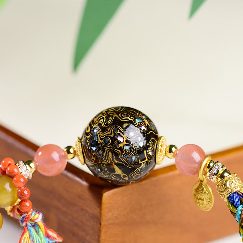 Buddha Stonesチベット漆ビーズ手編みタイガーアイ石守護ブレスレット - image 10