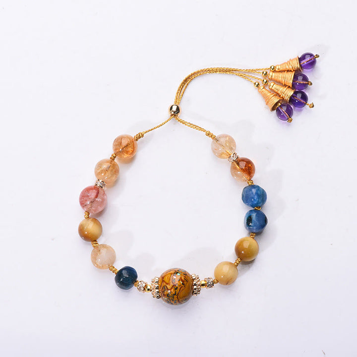 Buddha Stonesチベット漆ビーズ手編み各種クリスタルパワーブレスレット - image 9