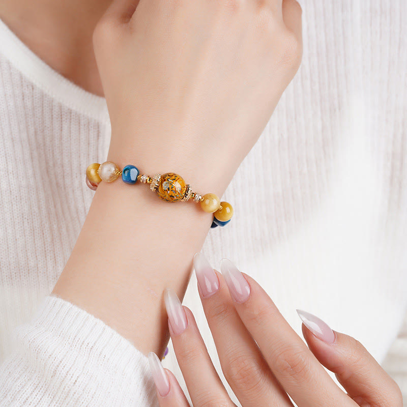 Buddha Stonesチベット漆ビーズ手編み各種クリスタルパワーブレスレット - image 4