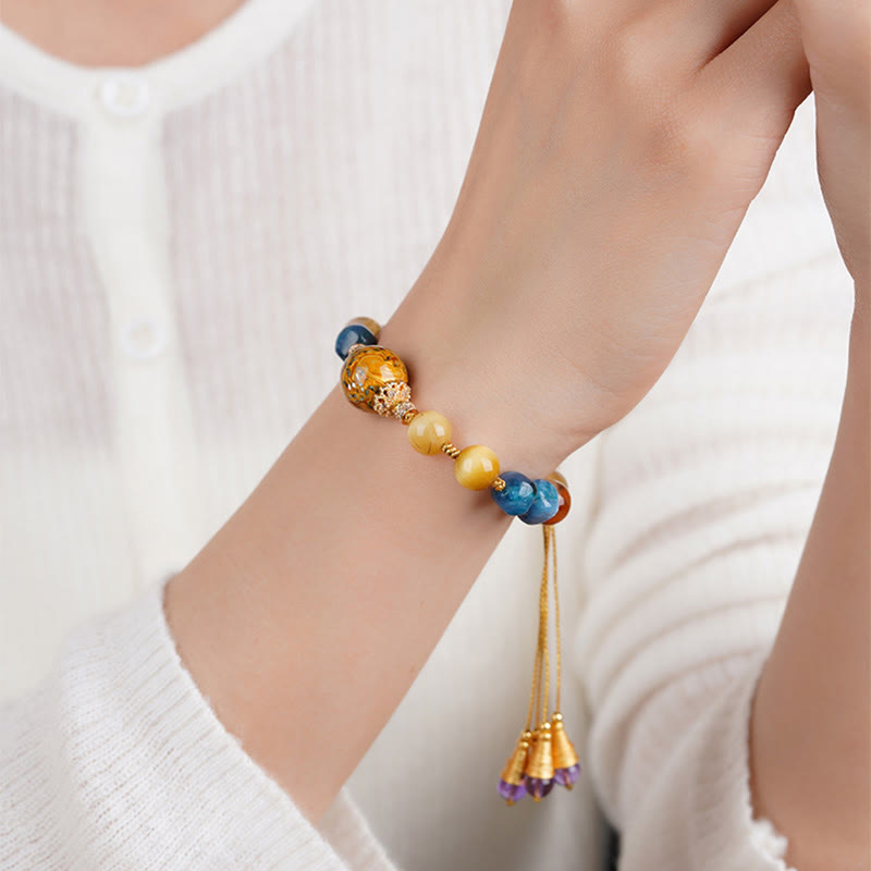Buddha Stonesチベット漆ビーズ手編み各種クリスタルパワーブレスレット - image 10