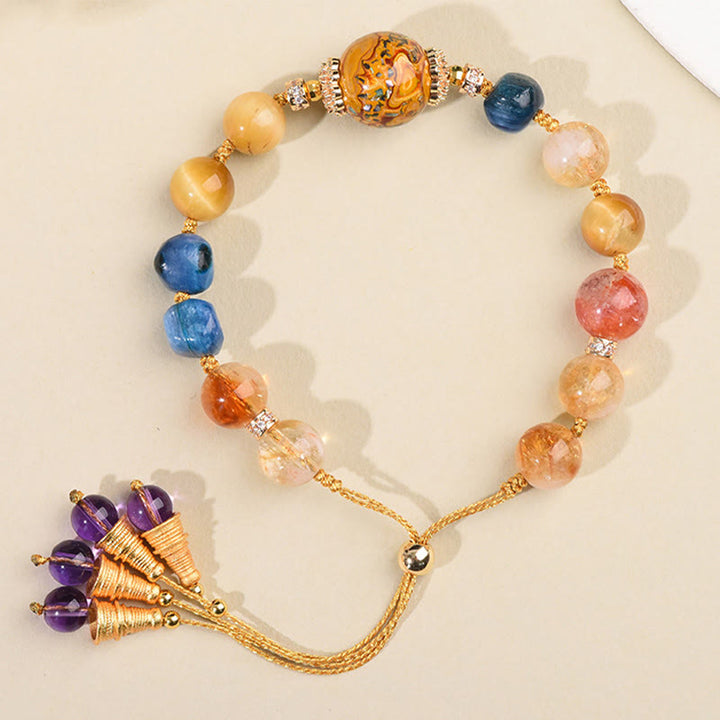 Buddha Stonesチベット漆ビーズ手編み各種クリスタルパワーブレスレット - image 3