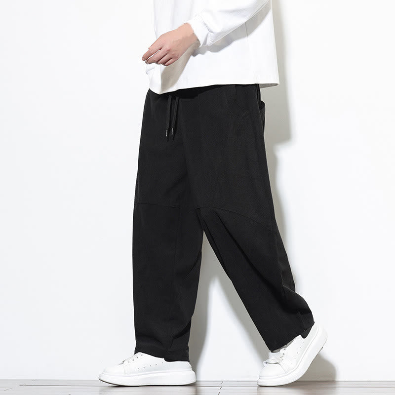 Buddha Stonesドローストリング 無地 テーパードデザイン コットンコーデュロイ メンズ ハーレムパンツ ポケット付き - image 22