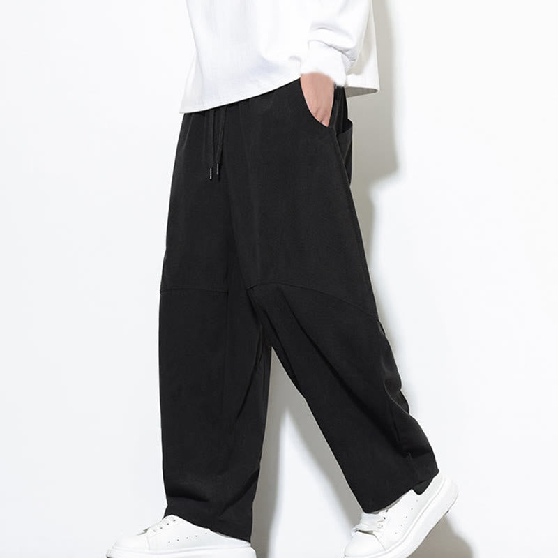 Buddha Stonesドローストリング 無地 テーパードデザイン コットンコーデュロイ メンズ ハーレムパンツ ポケット付き - image 25