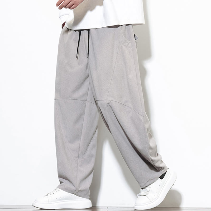 Buddha Stonesドローストリング 無地 テーパードデザイン コットンコーデュロイ メンズ ハーレムパンツ ポケット付き - image 10
