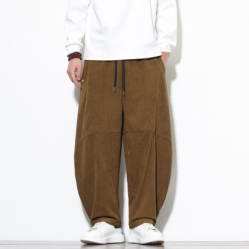 Buddha Stonesドローストリング 無地 テーパードデザイン コットンコーデュロイ メンズ ハーレムパンツ ポケット付き - ダークゴールデンロッド - US/UK/AU46、 EU56 (5XL) - image 29