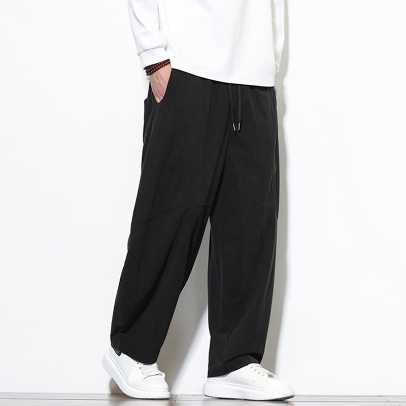 Buddha Stonesドローストリング 無地 テーパードデザイン コットンコーデュロイ メンズ ハーレムパンツ ポケット付き - image 26