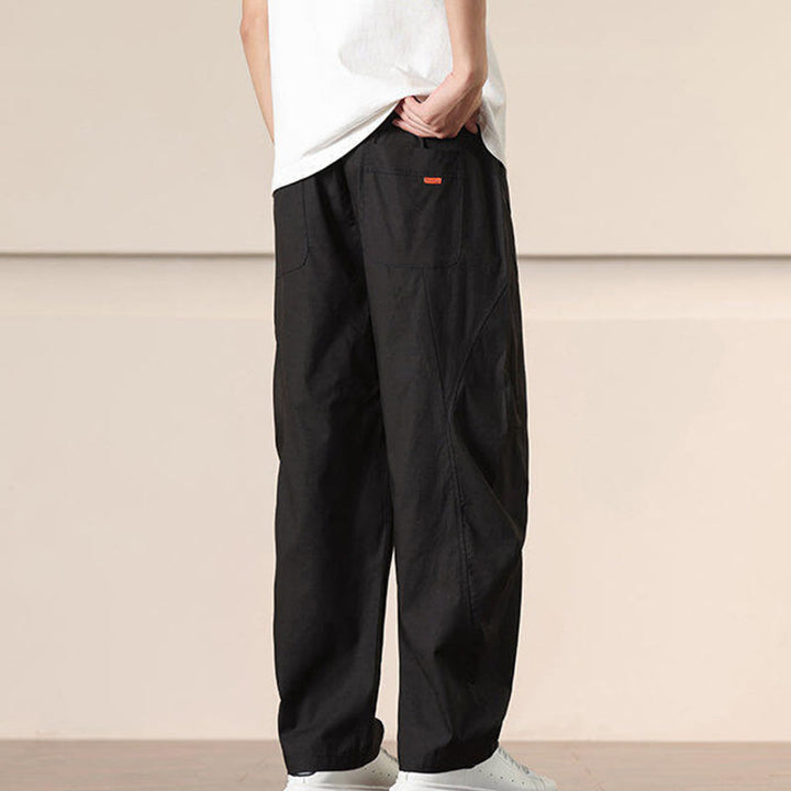 Buddha Stones通勤用春無地ドローストリングメンズハーレムパンツ ポケット付き - image 14