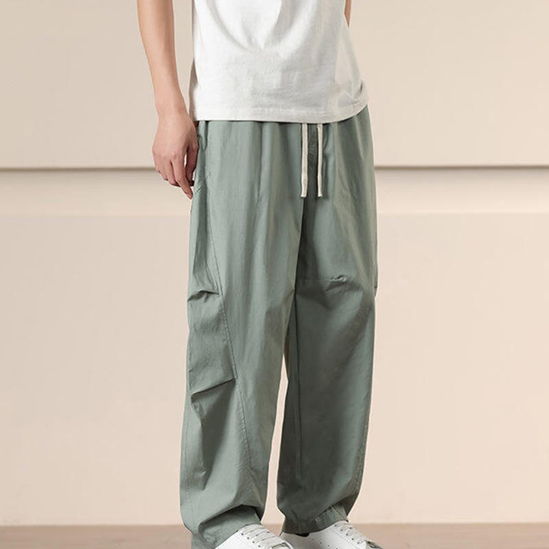 Buddha Stones通勤用春無地ドローストリングメンズハーレムパンツ ポケット付き - image 22