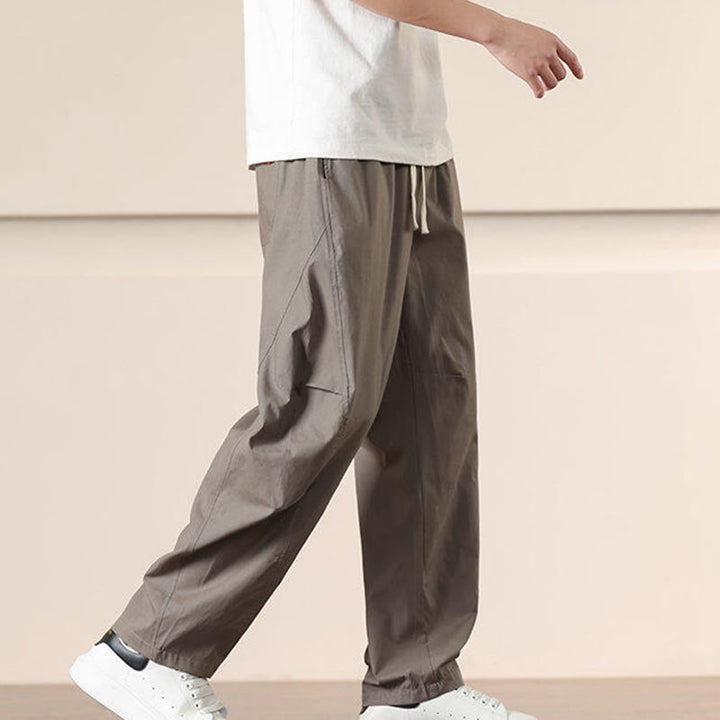 Buddha Stones通勤用春無地ドローストリングメンズハーレムパンツ ポケット付き - image 29