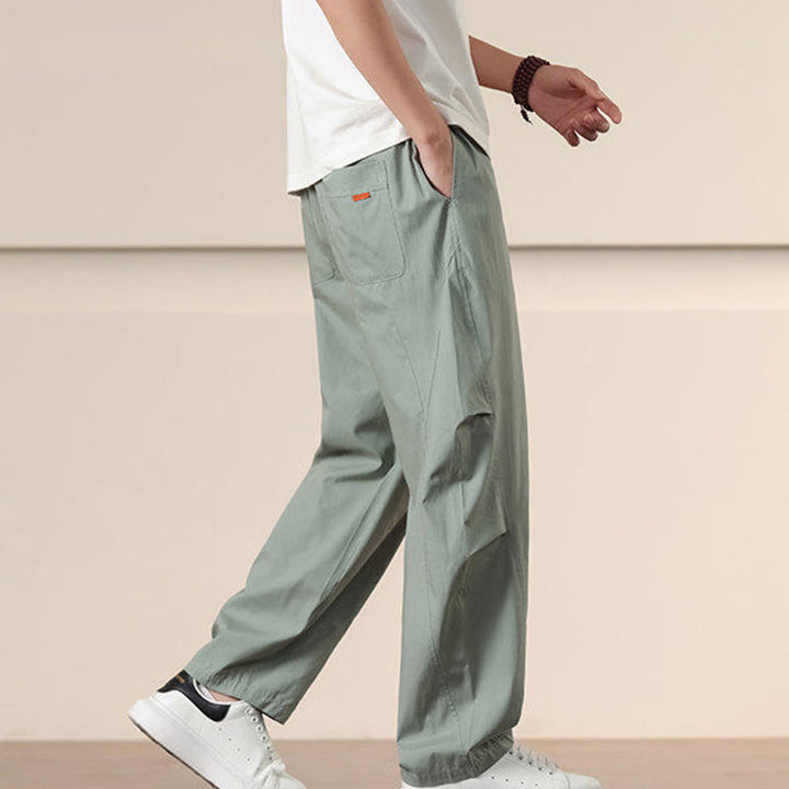 Buddha Stones通勤用春無地ドローストリングメンズハーレムパンツ ポケット付き - image 20