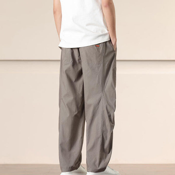 Buddha Stones通勤用春無地ドローストリングメンズハーレムパンツ ポケット付き - image 32