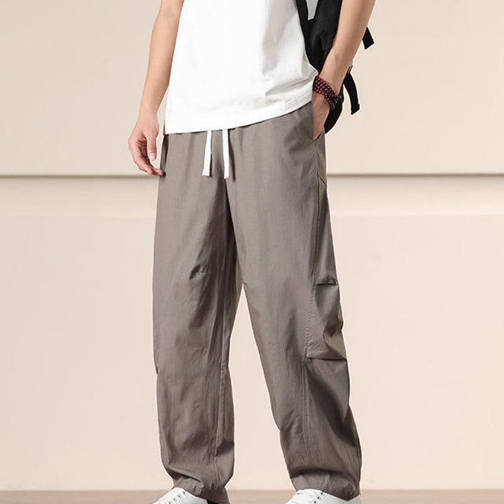 Buddha Stones通勤用春無地ドローストリングメンズハーレムパンツ ポケット付き - image 31